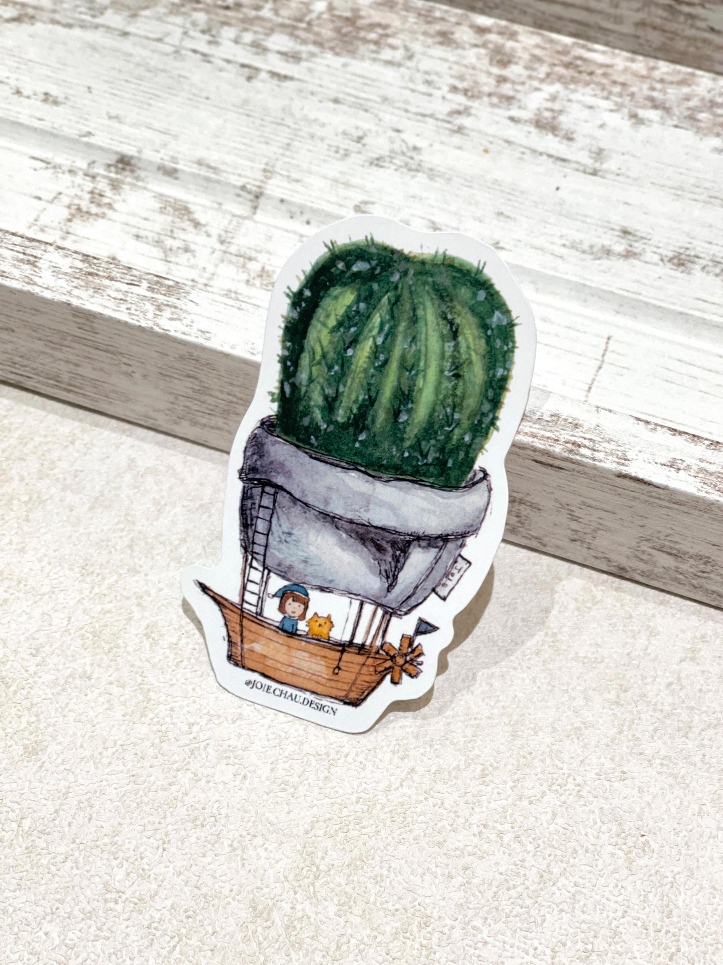 "Cactus Air Balloon" Sticker